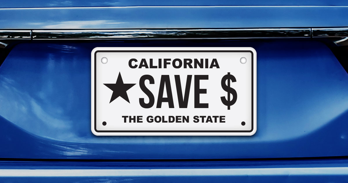 California license plate