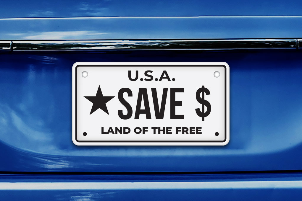 USA license plate