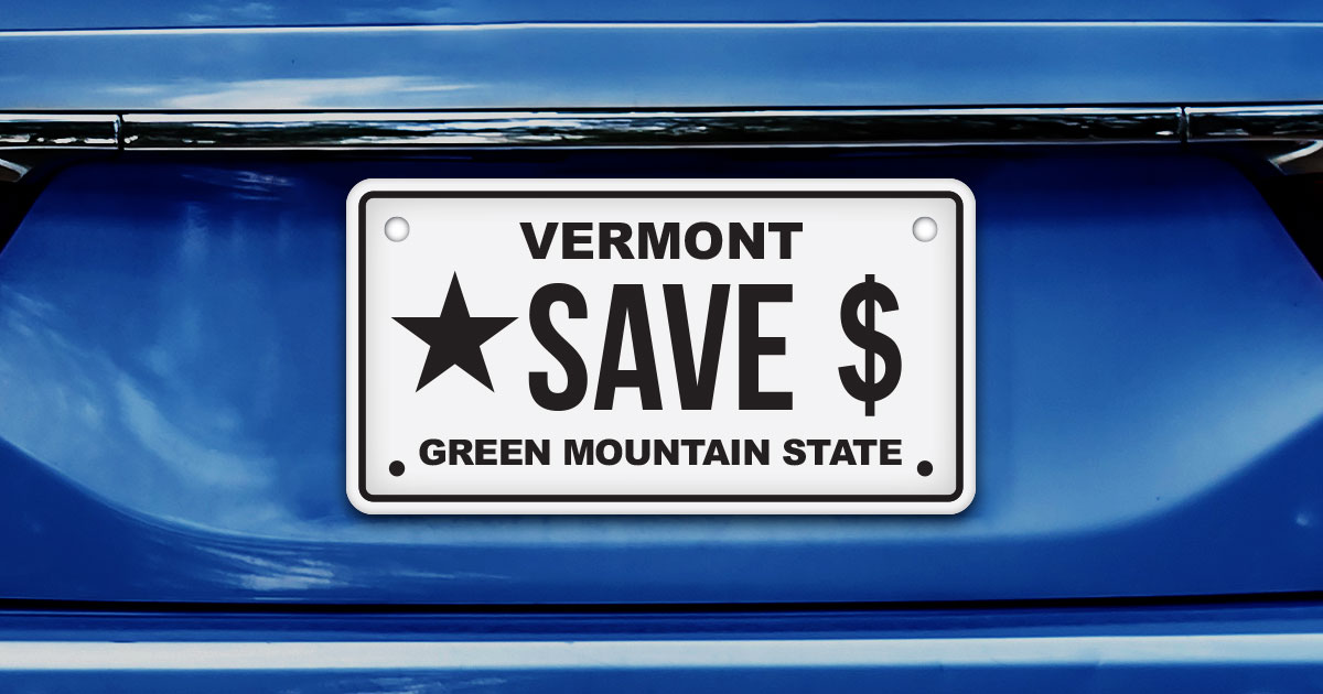 Vermont license plate